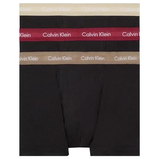 Calvin Klein trunk 3pk 0000u2662g boxer, nero (black), m uomo
