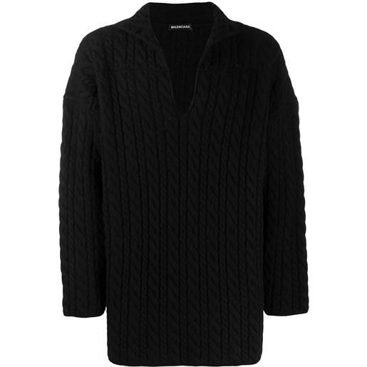 Balenciaga maglione con scollo a v - nero