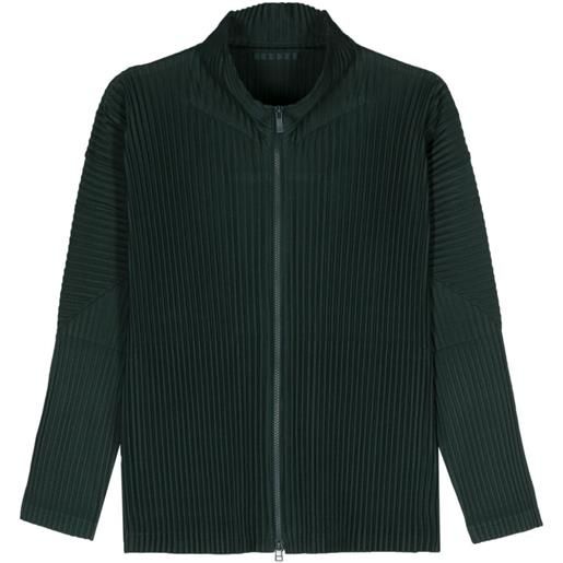 Homme Plissé Issey Miyake giacca color pleats con zip - verde