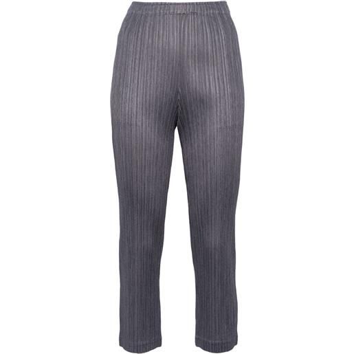 Pleats Please Issey Miyake thicker pleated cropped trousers - grigio