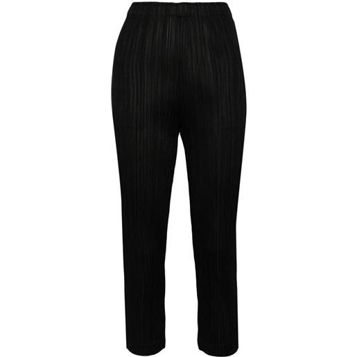 Pleats Please Issey Miyake thicker pleated cropped trousers - nero