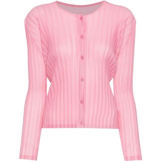 Pleats Please Issey Miyake button-down pleated cardigan - rosa