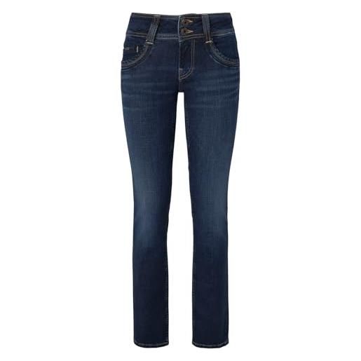 Pepe Jeans doppi bottoni slim vita bassa pl204588, jeans donna, blu (denim-xw5), 33w / 30l