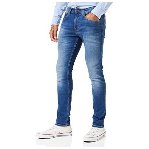 Tommy Jeans austin slim tapered wmbs, denim pants uomo, blu (wilson mid blue stretch), 27w / 34l