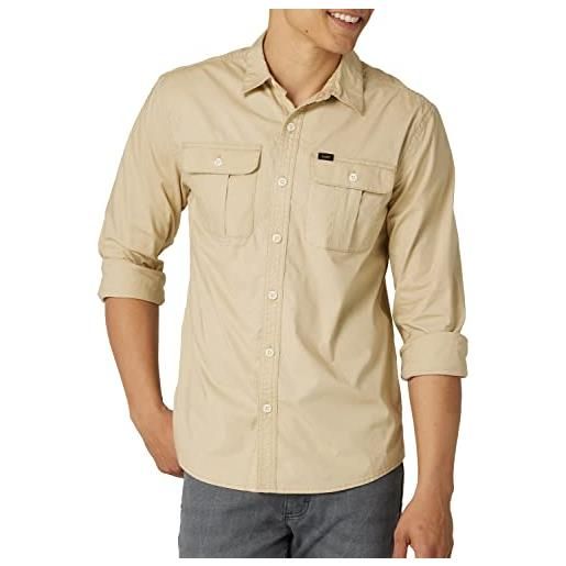 Lee camicia a maniche lunghe con vestibilità rilassata button-down, ny safari, l uomo