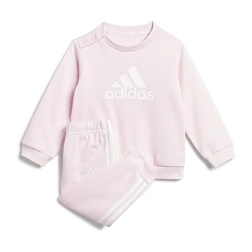 adidas badge of sport french terry jogger tuta da ginnastica, clear pink/white, 3-6 mesi unisex - bimbi 0-24