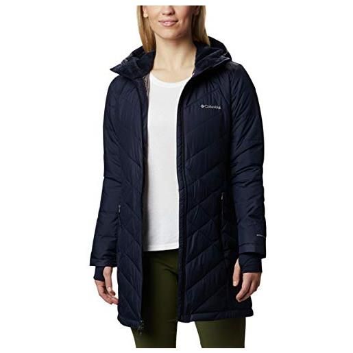 Columbia long hooded jacket heavenly-giacca lunga con cappuccio, nocturnal scuro, l donna