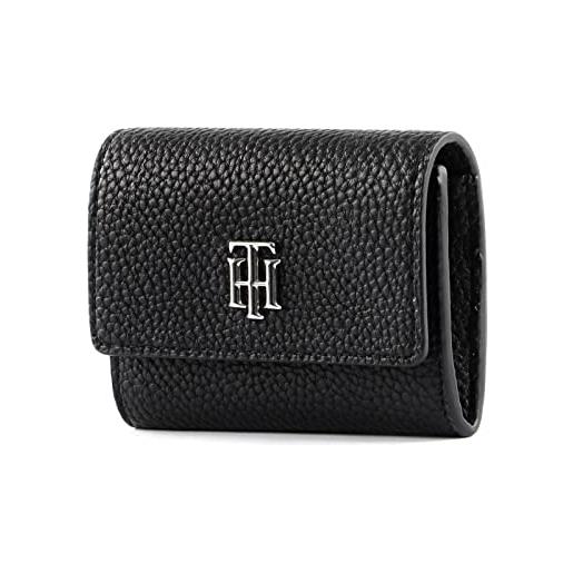 Tommy Hilfiger th element cc holder with zip aw0aw13666, portafogli donna, nero (black), os