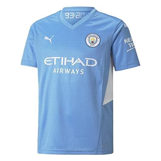 Puma manchester city stagione 2021/22, attrezzatura da gioco, maglia home, unisex-child, team light blue white, 116