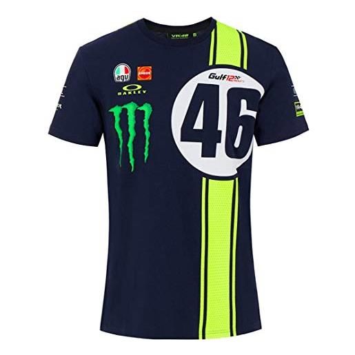 Valentino Rossi t-shirt replica 46 abu dhabi, uomo, s, blu