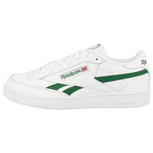 Reebok club c revenge mu, scarpe da ginnastica basse uomo, bianco (white/white/glen green), 35 eu