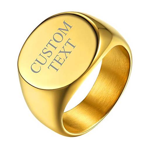 GOLDCHIC JEWELRY size t½ gold plain signet rings for man, stainless steel ring for classical cocktail marito father valentine