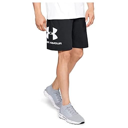 Under Armour sportstyle cotton logo shorts, pantaloncini uomo, nero (black/white 001), s