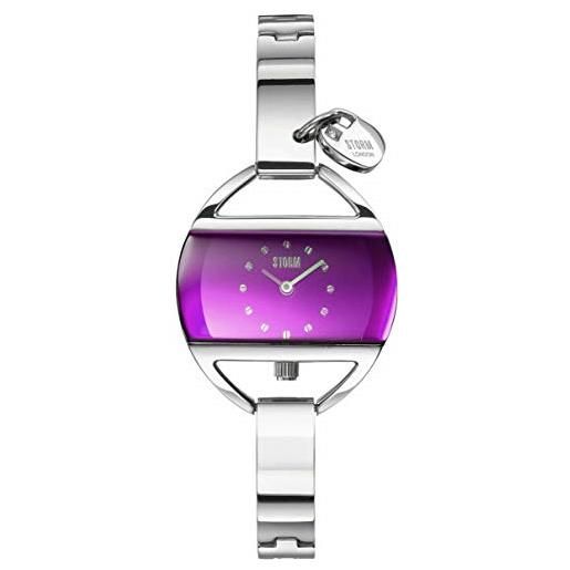 STORM temptress-charm-lazer-purple-47013/p, orologio da polso da donna, impermeabile, con ciondolo a forma di charm, cassa in acciaio inox, vetro minerale di alta qualità