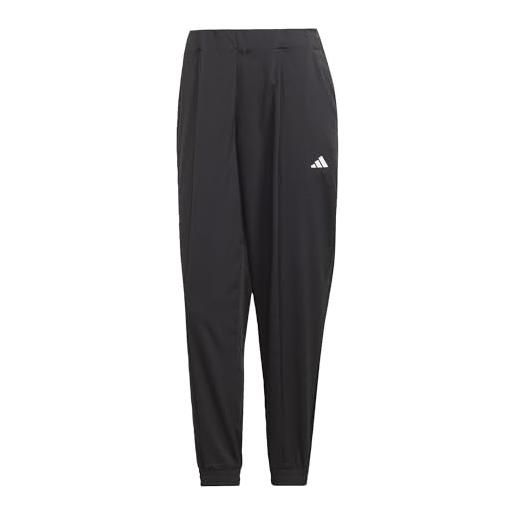 adidas aeroready train essentials minimal branding woven pants pantaloni, black/white, s tall women's