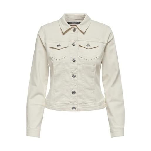 Only onlwonder dnm jacket noos giacca jeans, bianco, s donna