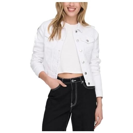 Only onlwonder dnm jacket noos giacca jeans, bianco, s donna