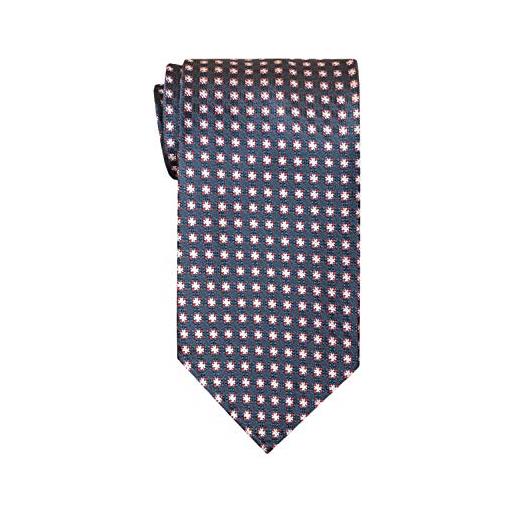Remo Sartori - cravatta lunga extra lunga xl in seta floreale, lunghezza da 155 cm a 175 cm, made in italy, uomo (blu scuro, lunghezza 165 cm)