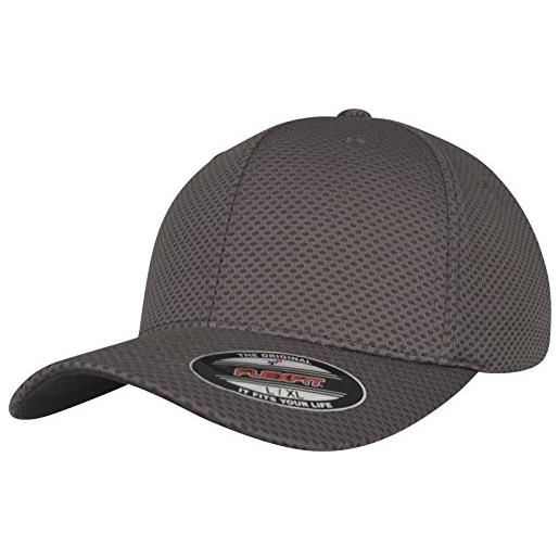 Flexfit 3d hexagon jersey cap kape, berretto unisex-adult, grigio (darkgrey), s/m