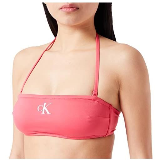 Calvin Klein top bikini a fascia donna imbottito, rosa (pink flash), m