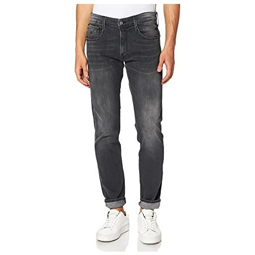 Replay anbass powerstretch denim, jeans casual, uomo, grigio (096 medium grey), 31w / 32l
