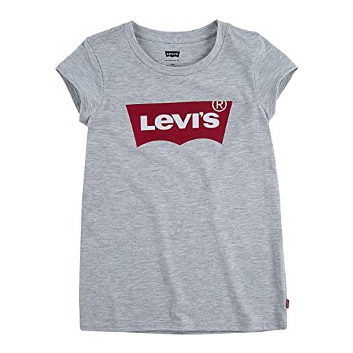 Levi's lvg s/s batwing tee, t-shirt bambine e ragazze, bianco (red/white), 3 anni