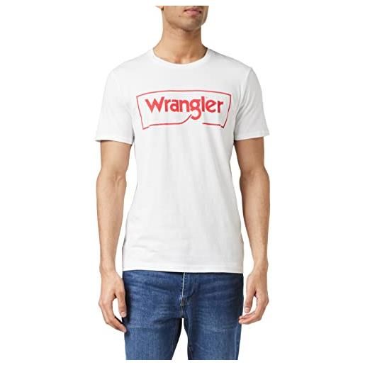 Wrangler frame logo tee maglietta, bianco, xs uomo