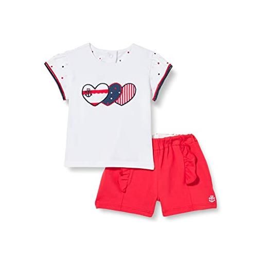 Chicco, set 2 pezzi: t-shirt e pantaloni corti per bimba, bimba 0-24, 2 anni, rosso (574)