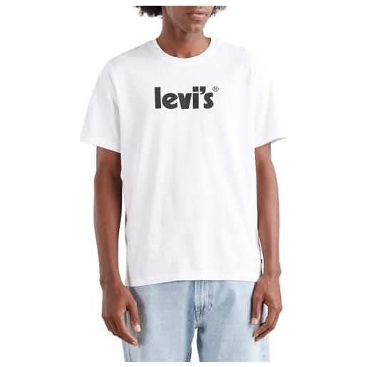 Levi's ss relaxed fit tee, t-shirt uomo, poster logo white, m