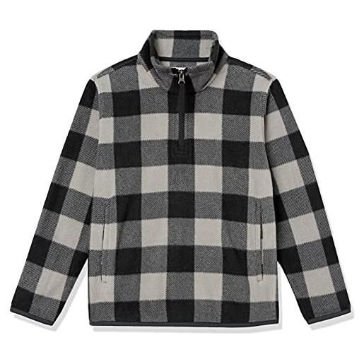 Amazon Essentials giacca invernale modello pullover con zip corta in pile bambini e ragazzi, nero, 8 anni