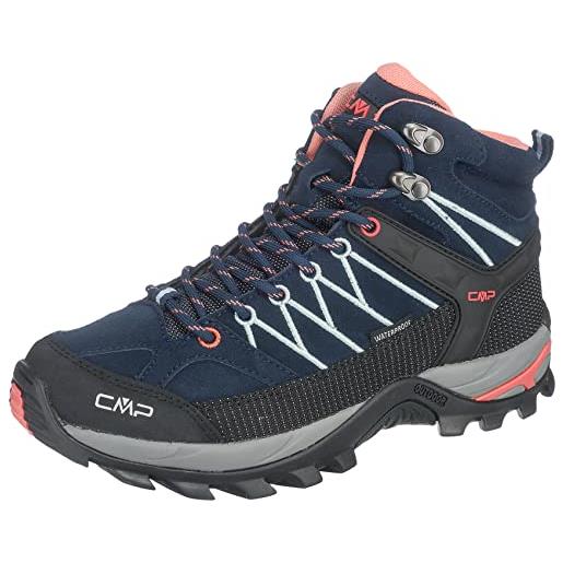 CMP rigel mid wmn trekking shoes wp, scarpe da trekking donna, grey fuxia ice, 37 eu