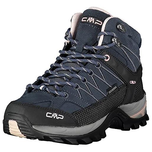 CMP rigel mid wmn trekking shoes wp, scarpe da trekking donna, graphite light blue, 37 eu