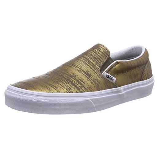 Vans classic slip-on scarpe sportive outdoor, unisex adulto, oro (brushed metallic/gold), 43