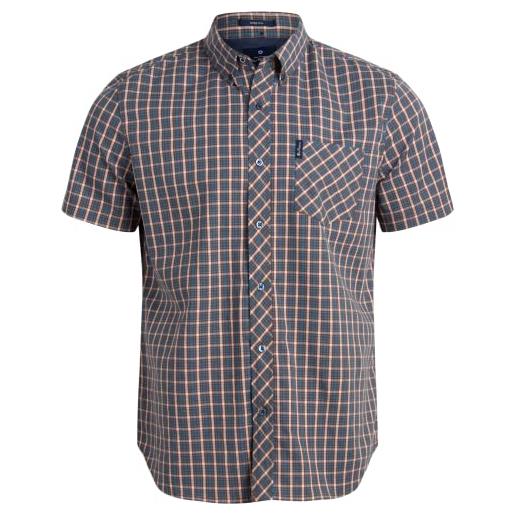 Ben Sherman men's linen shirt - classic fit short sleeve button down woven linen shirt (s-xl), size small, wedgewood