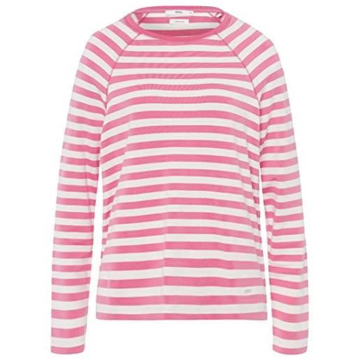 BRAX style carina-camicia a maniche lunghe a righe in qualità termica maglia di tuta, rosa ghiacciata, 72 donna