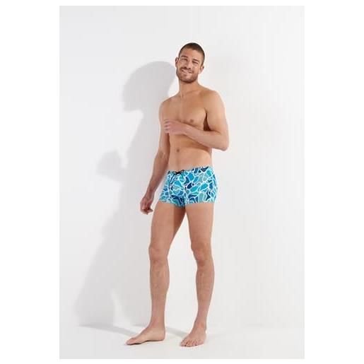 HOM boxer da bagno alain swim trunks, stampa piscina blu, 12 mesi uomo