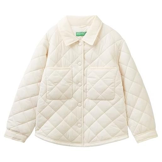 United Colors of Benetton giubbotto 2mjacn02n, giacca bambine e ragazze, bianco panna 0r2, l