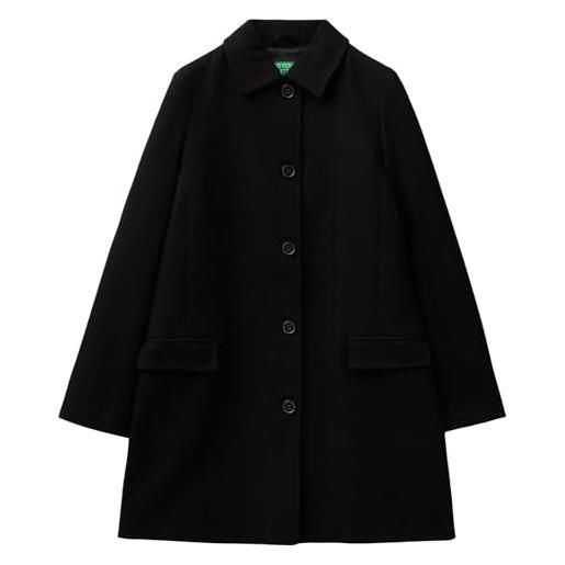 United Colors of Benetton spolverino 2jzadn053 cappotto, nero 100, 48 donna
