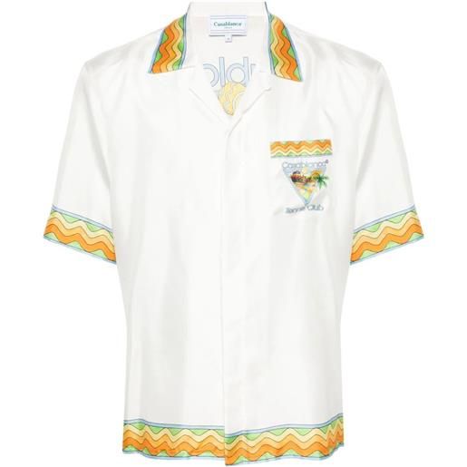 Casablanca unisex cuban collar short sleeves shirt