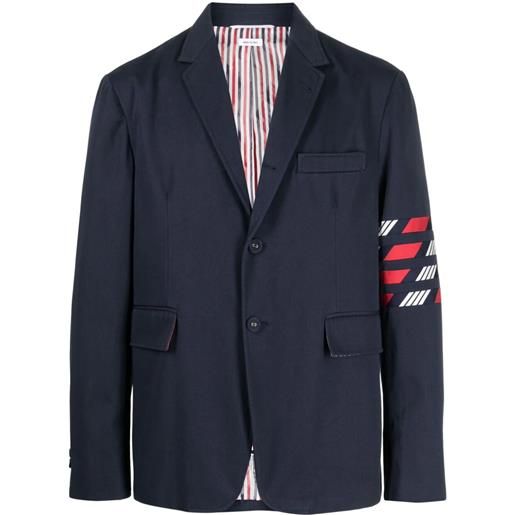 Thom Browne unconstructed classic sport coat - fit 1 - with 4 bar in 4 bar repp stripe silk cotton mogador