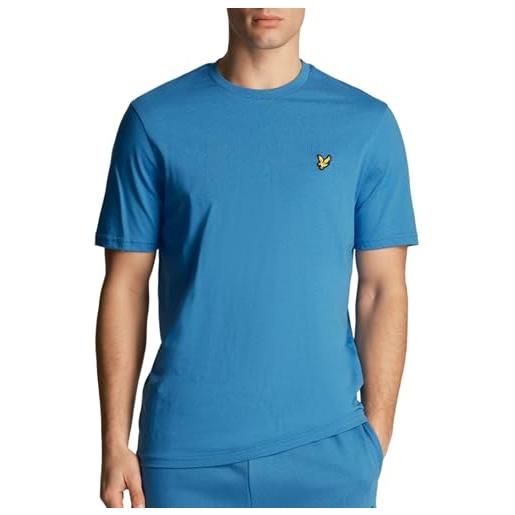 Lyle & Scott uomo t-shirt in cotone biologico tinta unita, blu, s