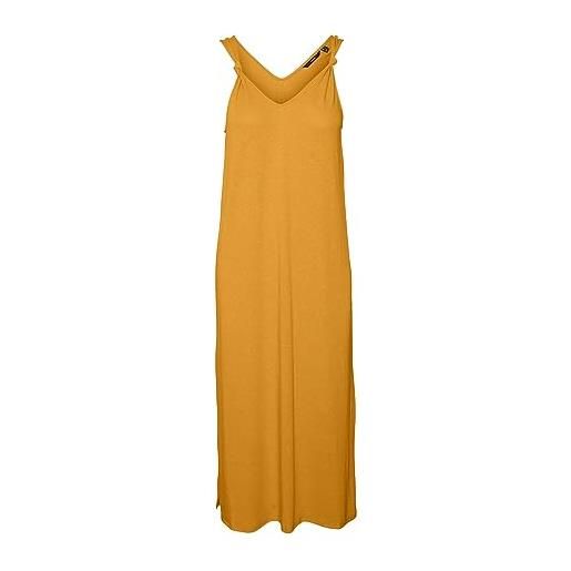 Vero moda vmmarijune sl knot calf dress jrs radiant yellow, giallo radiante. , m