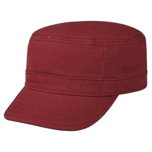 Stetson cappellino army con protezione uv donna/uomo - cotton cap visiera, fodera, chiuso dietro estate/inverno - l (58-59 cm) rosso scuro