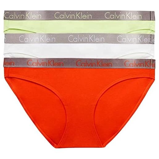 Calvin Klein Jeans calvin klein bikini 3pk 000qd3561e mutandine, multicolore (energy/white/samba), xs (pacco da 3) donna