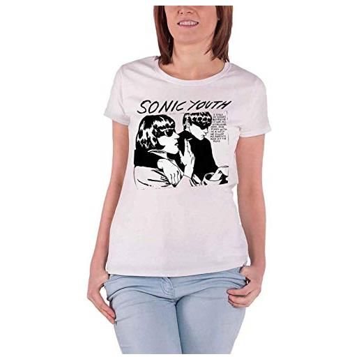 Sonic Youth t shirt goo album cover nuovo ufficiale da donna skinny fit bianca size xl
