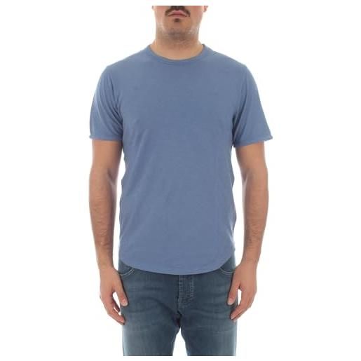 SUN68 t-shirt uomo round bottom t34118 blu avio logo tono su tono cotone pe24 m