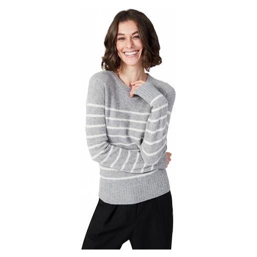 Style & Republic maglione da donna in cashmere elegante in 100% cashmere - il tuo morbido maglione a maglia di alta qualità per eleganti momenti autunnali e invernali, crema, s