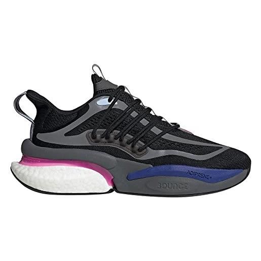 adidas alphaboost v1, scarpe da ginnastica uomo, nero (carbon bright red grey three), 48 eu