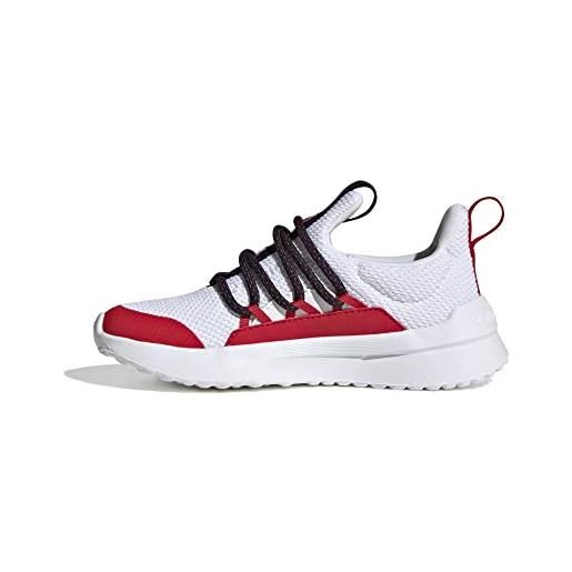 Adidas lite racer adapt 5.0 k, scarpe da ginnastica, multicolore (ftwr white ftwr white better scarlet), 38 2/3 eu