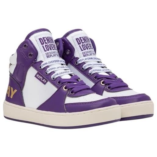 REPLAY cobra 10, scarpe da ginnastica, 3364 violet white, 35 eu